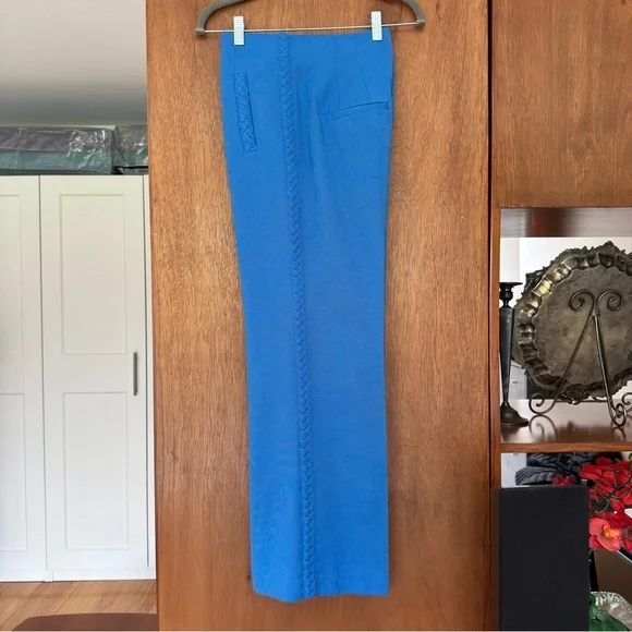 Veronica Beard Dove Woven Wide-leg Pants Blue 4 - Picture 6 of 15